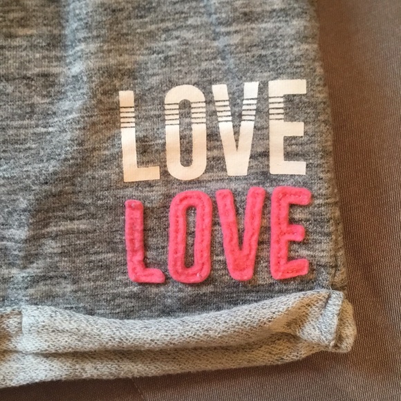 gray shorts with love decal - Picture 2 of 3